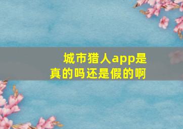 城市猎人app是真的吗还是假的啊