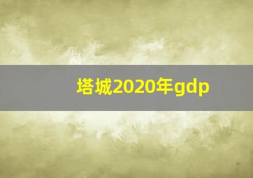 塔城2020年gdp