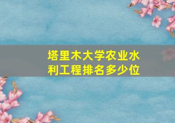 塔里木大学农业水利工程排名多少位