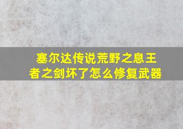 塞尔达传说荒野之息王者之剑坏了怎么修复武器