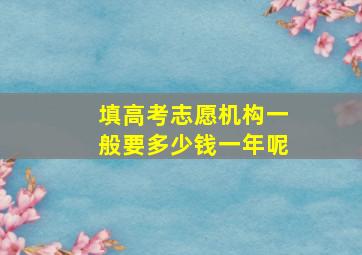 填高考志愿机构一般要多少钱一年呢