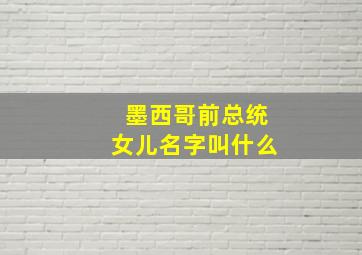 墨西哥前总统女儿名字叫什么