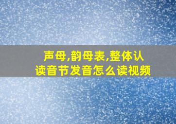 声母,韵母表,整体认读音节发音怎么读视频