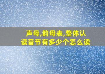 声母,韵母表,整体认读音节有多少个怎么读