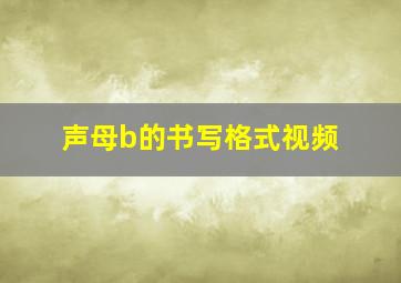 声母b的书写格式视频