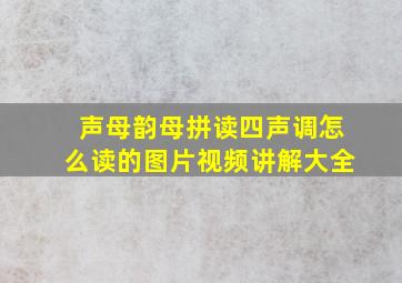 声母韵母拼读四声调怎么读的图片视频讲解大全