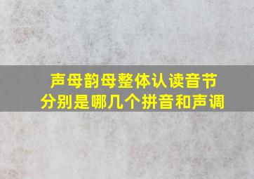 声母韵母整体认读音节分别是哪几个拼音和声调