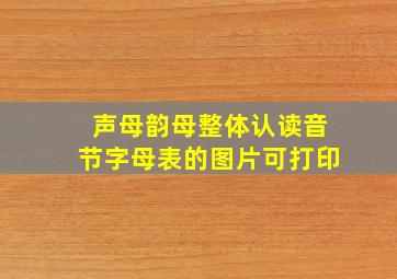 声母韵母整体认读音节字母表的图片可打印