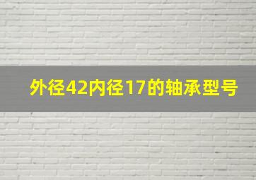 外径42内径17的轴承型号