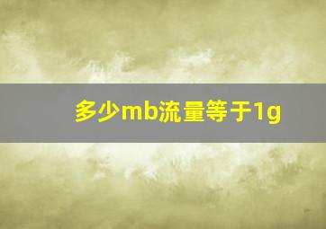 多少mb流量等于1g