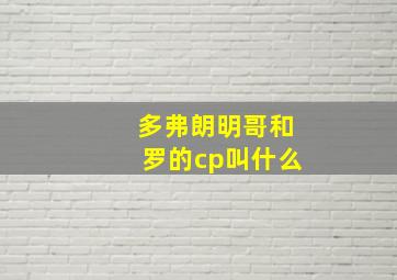 多弗朗明哥和罗的cp叫什么