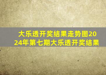 大乐透开奖结果走势图2024年第七期大乐透开奖结果