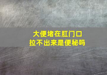 大便堵在肛门口拉不出来是便秘吗