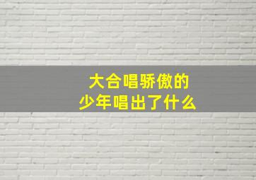 大合唱骄傲的少年唱出了什么