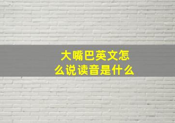 大嘴巴英文怎么说读音是什么