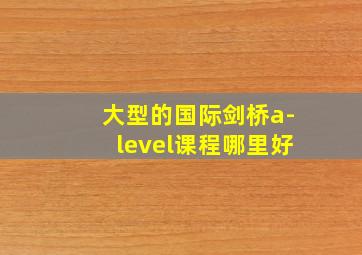 大型的国际剑桥a-level课程哪里好