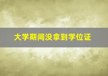 大学期间没拿到学位证