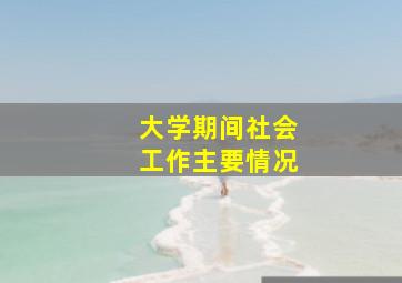 大学期间社会工作主要情况