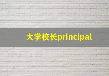 大学校长principal