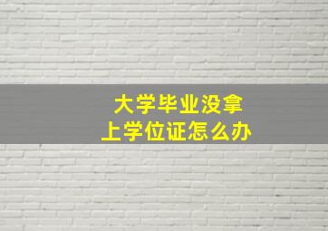 大学毕业没拿上学位证怎么办