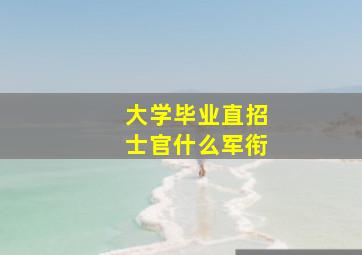 大学毕业直招士官什么军衔