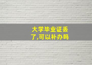 大学毕业证丢了,可以补办吗