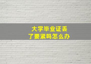 大学毕业证丢了要紧吗怎么办