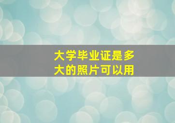 大学毕业证是多大的照片可以用