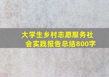 大学生乡村志愿服务社会实践报告总结800字