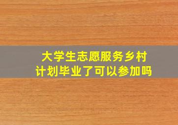 大学生志愿服务乡村计划毕业了可以参加吗