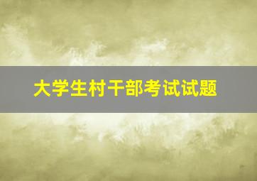 大学生村干部考试试题