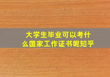 大学生毕业可以考什么国家工作证书呢知乎