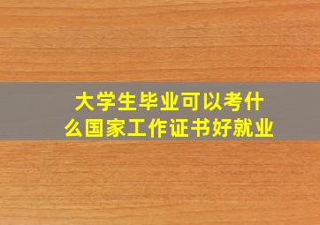 大学生毕业可以考什么国家工作证书好就业