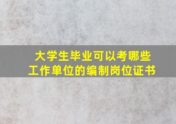 大学生毕业可以考哪些工作单位的编制岗位证书