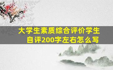 大学生素质综合评价学生自评200字左右怎么写