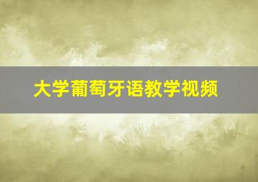 大学葡萄牙语教学视频