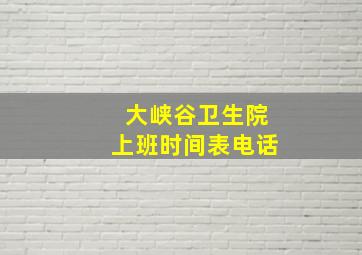 大峡谷卫生院上班时间表电话