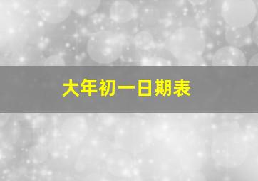 大年初一日期表