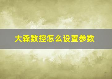 大森数控怎么设置参数