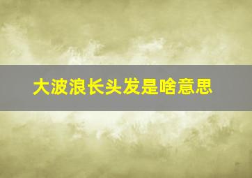 大波浪长头发是啥意思