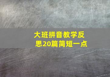 大班拼音教学反思20篇简短一点