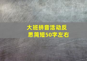 大班拼音活动反思简短50字左右