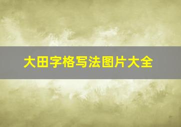 大田字格写法图片大全