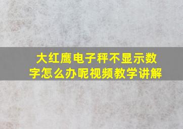 大红鹰电子秤不显示数字怎么办呢视频教学讲解