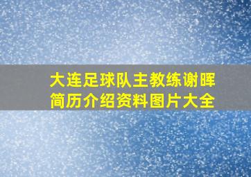 大连足球队主教练谢晖简历介绍资料图片大全