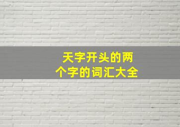 天字开头的两个字的词汇大全