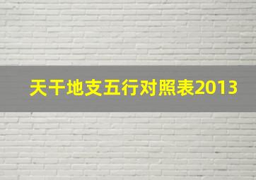 天干地支五行对照表2013