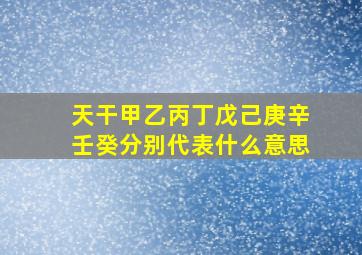 天干甲乙丙丁戊己庚辛壬癸分别代表什么意思