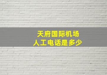 天府国际机场人工电话是多少