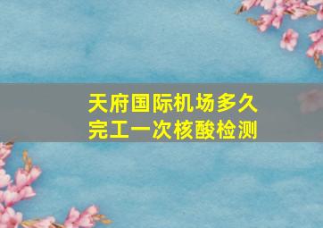 天府国际机场多久完工一次核酸检测